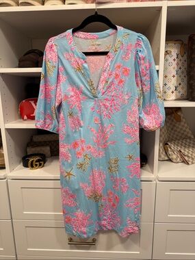 Lilly Pulitzer Colson Dress Muti Royal Coral Like New No Fading Worn Once